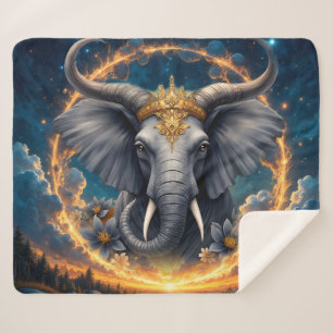 Cobertor Sherpa Guardião Coroado do Portão Celestial o elefante