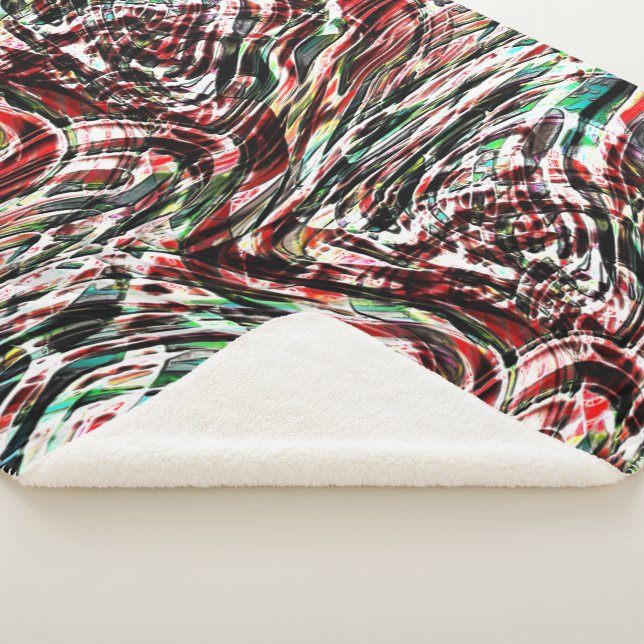 Cobertor Sherpa Guerra de fitas vermelhas contra ciano (3/4)