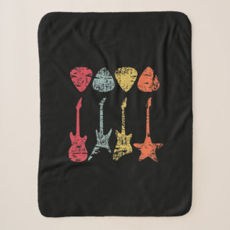 Cobertor Sherpa Guitar Pick Retro Vintage para Guitaristas Bhelp
