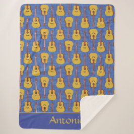 Cobertor Sherpa Guitarra Acústica Personalizada