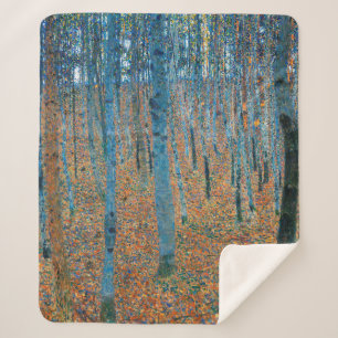 Cobertor Sherpa Gustav Klimt Beech Tree Grove