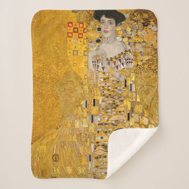 Cobertor Sherpa Gustav Klimt - Retrato de Adele Bloch-Bauer I (Frente)
