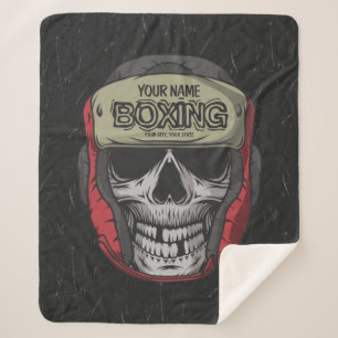 Cobertor Sherpa Gym de Boxer Personalizado do Skeleton Boxer 