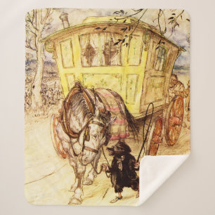 Cobertor Sherpa Gypsy Wagon - Ouro tarde de Arthur Rackham