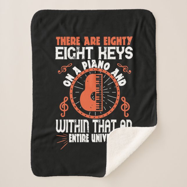 Cobertor Sherpa Há Oitenta Chaves Em Um Piano (Frente)