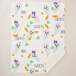 Cobertor Sherpa Halloween Confetti Sprinkles Ghost Treats