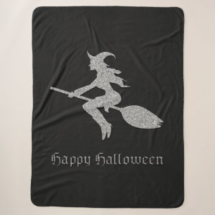 Cobertor Sherpa Halloween da Bruxa Voadora Silver