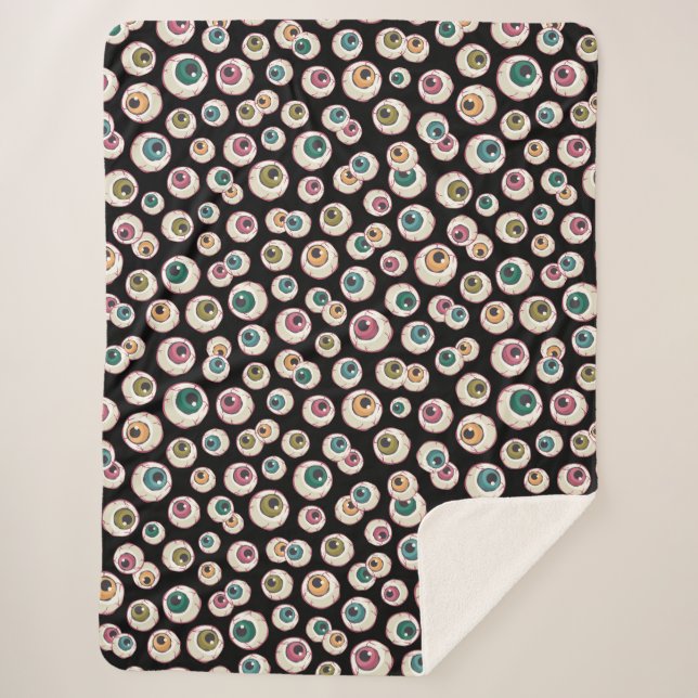 Cobertor Sherpa Halloween Eyebolas (Frente)