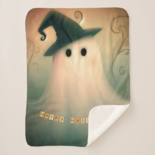 Cobertor Sherpa Halloween/Fantasma/Queda/Ornamento Whimsical