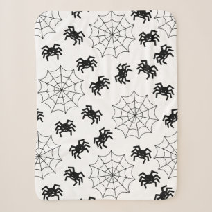 Cobertor Sherpa Halloween moderno, preto e branco