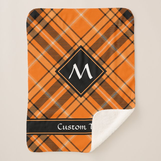 Cobertor Sherpa Halloween Orange Tartan (Frente)