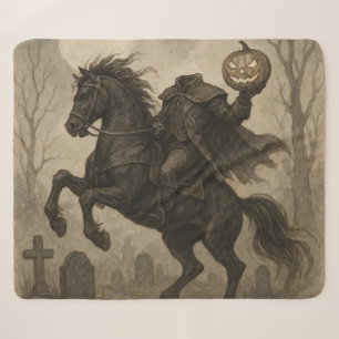 Cobertor Sherpa Halloween/Outono de Cavaleiro Sem Cabeça Vintage/G