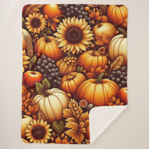 Cobertor Sherpa Halloween/outono/Outono/Abóbora