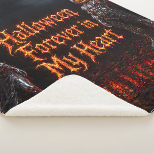 Cobertor Sherpa Halloween Para Sempre No Meu Coração Abóbora Gótic