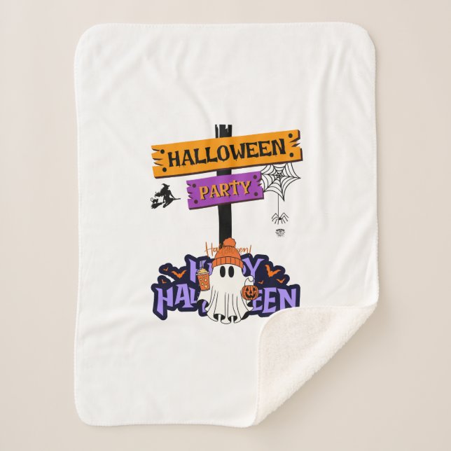 Cobertor Sherpa Halloween Party (Frente)