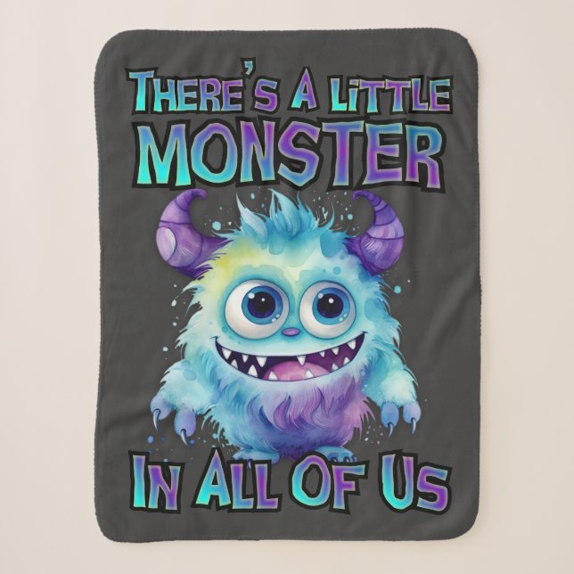 Cobertor Sherpa Halloween Purple Monster (Frente)