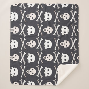 Cobertor Sherpa Halloween Skull Colorful Patterno