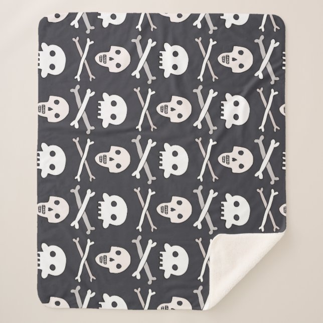 Cobertor Sherpa Halloween Skull Colorful Patterno (Frente)
