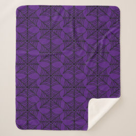 Cobertor Sherpa Halloween Spider Webs em roxo