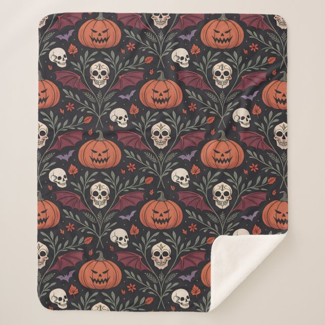 Cobertor Sherpa Halloween Vibes Pattern (Frente)