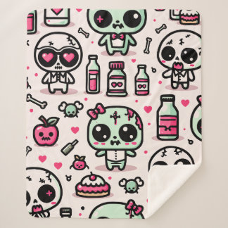 Cobertor Sherpa Halloween Zombie Pattern Sherpa Blanket