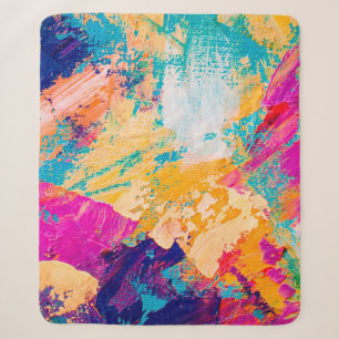 Cobertor Sherpa Hand drawn oil painting. Abstract art background.