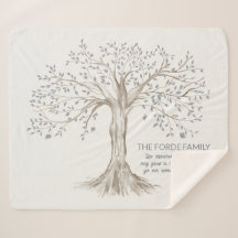 Hand Drawn Tree Personalized Family Quote Ivory