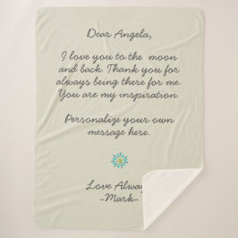 Cobertor Sherpa handwritten love letter or message custom