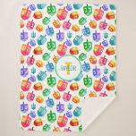 Cobertor Sherpa Hanukkah Dreidels Rainbow Watercolor Holiday<br><div class="desc">Hanukkah Dreidels Rainbow Watercolor Holiday Pattern. Chanukah sonha em arco-íris multicolor.</div>