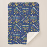 Cobertor Sherpa Hanukkah Menorah Sherpa Blanket<br><div class="desc">Um cobertor bonito,  quente e aconchegante de hanukkah para toda a família. Disponível em 3 tamanhos</div>