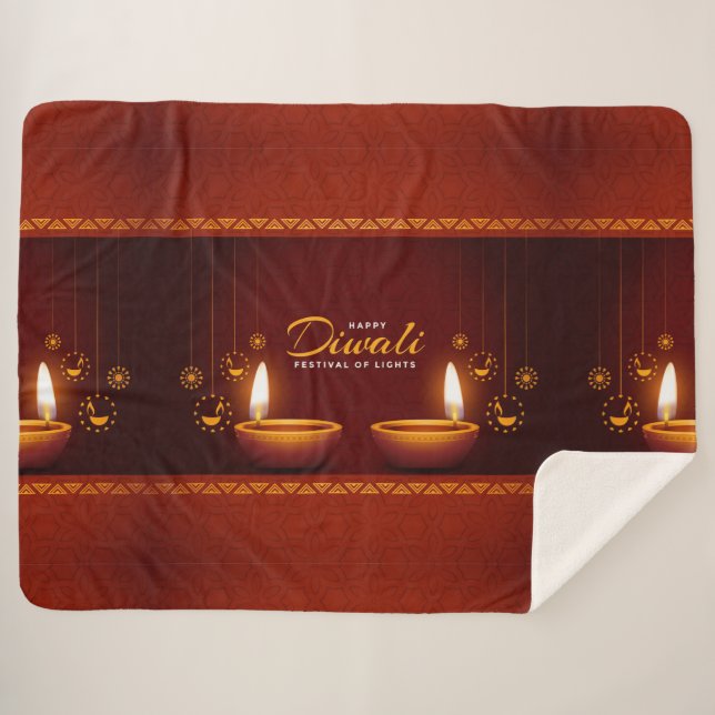 Cobertor Sherpa Happy Diwali (Frente (Horizontal))