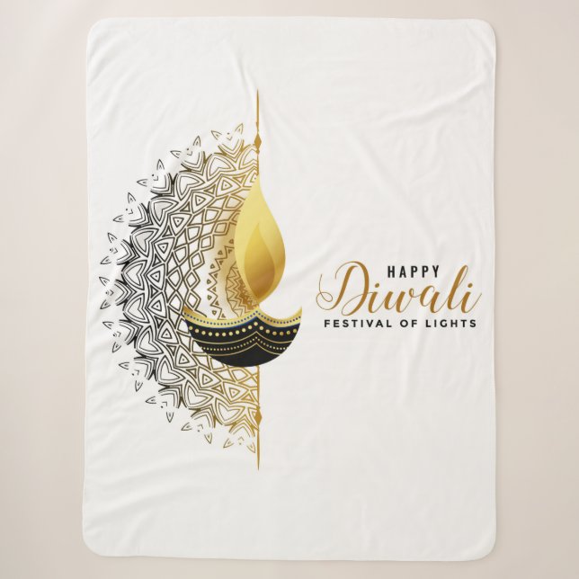 Cobertor Sherpa Happy Diwali (Frente)