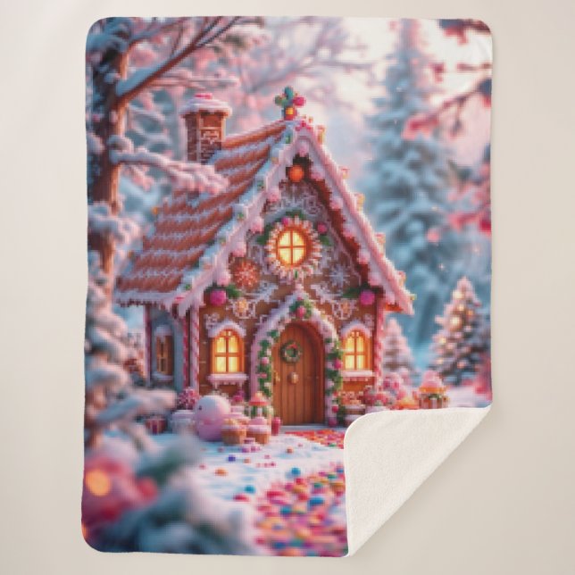 Cobertor Sherpa Happy Winter with Christmas  (Frente)