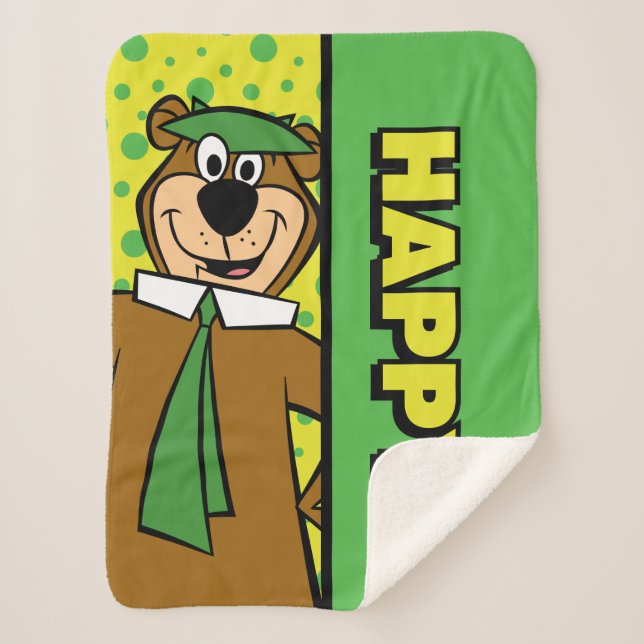 Cobertor Sherpa Happy Yogi Bear (Frente)