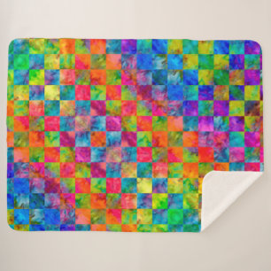 Cobertor Sherpa [Harlequin Tie-Dye] Verificado Fractal De Diamante