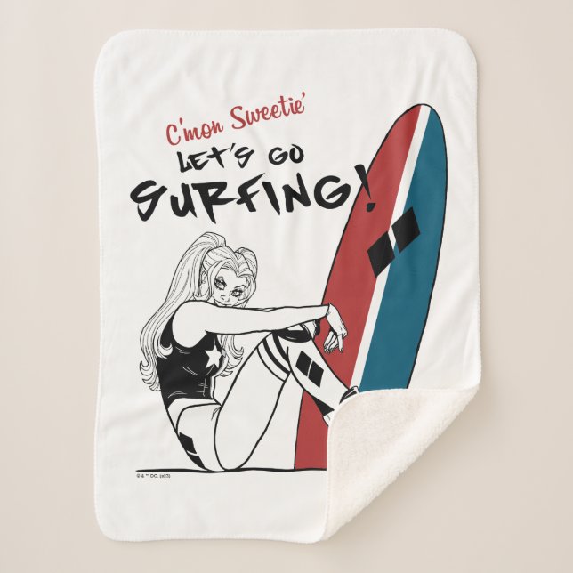 Cobertor Sherpa Harley Quinn - Surfe em Vamos (Frente)