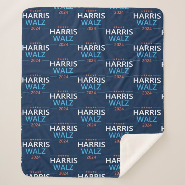 Cobertor Sherpa Harris Walz 2024 para Presidente (Frente)