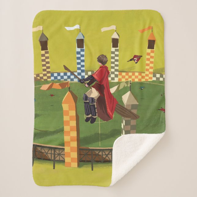 Cobertor Sherpa HARRY POTTER™ buscando o dedo do Ouro (Frente)