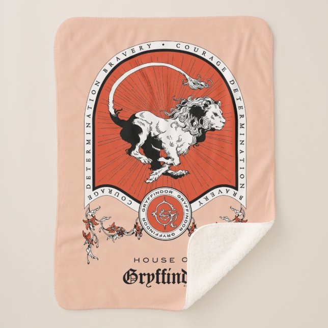 Cobertor Sherpa HARRY POTTER™ | Desenho delicado GRYFFINDOR™ Crest (Frente)
