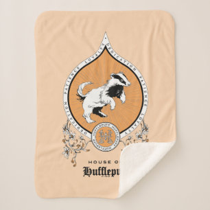 Cobertor Sherpa HARRY POTTER™   Desenho Delicado HUFFLUFF™ Crest