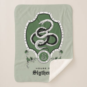 Cobertor Sherpa HARRY POTTER™   Desenho Delicado SLYTHERIN™ Crest