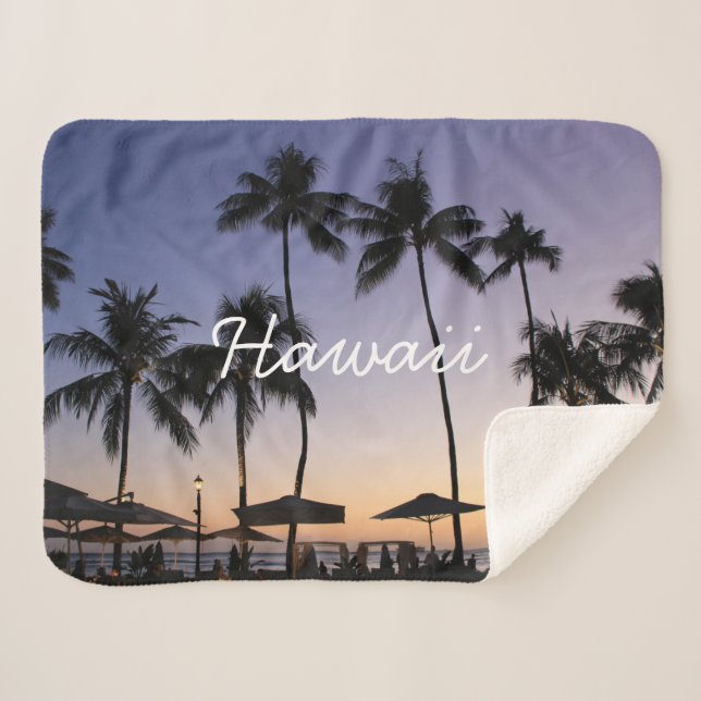 Cobertor Sherpa Hawaii resort sunset (Frente (Horizontal))