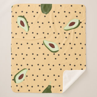 Cobertor Sherpa Healthy foods. Seamless avocado pattern,  avocado 