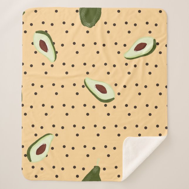 Cobertor Sherpa Healthy foods. Seamless avocado pattern,  avocado  (Frente)