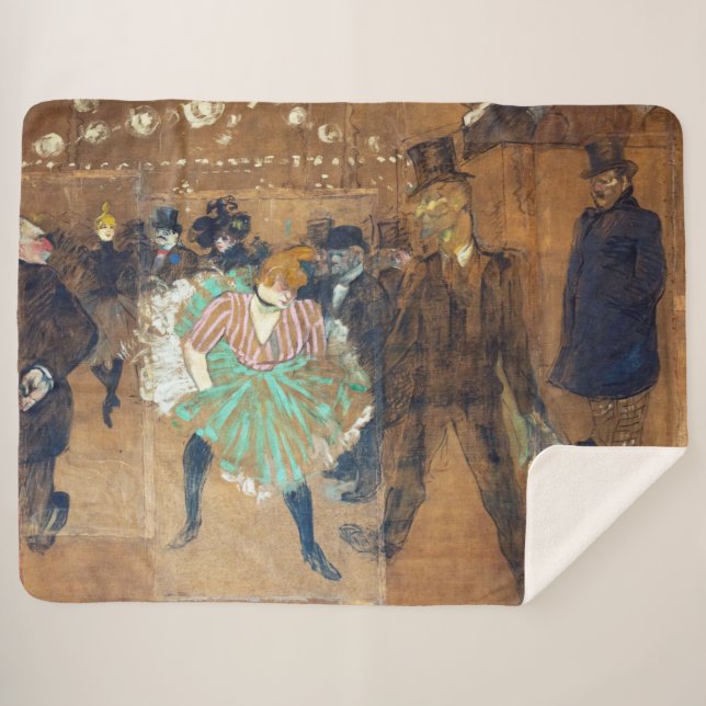 Cobertor Sherpa Henri de Toulouse-Lautrec - Dança no Rouge (Frente (Horizontal))