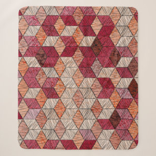 Cobertor Sherpa Hexágonos Bordados: Impressão de Patches Boêmia.