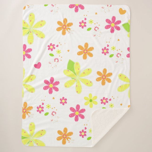Cobertor Sherpa Hippy Daisies (Frente)