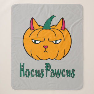 Cobertor Sherpa Hocus pawcus Halloween abóbora gengibre magia