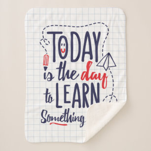 Cobertor Sherpa Hoje É O Dia De Aprender Algo Novo