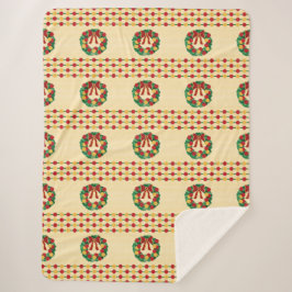 Cobertor Sherpa Holiday Wreath Knit